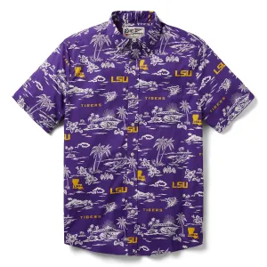 LSU Tigers Men's Polo Button Down Kekai Performance Shirt