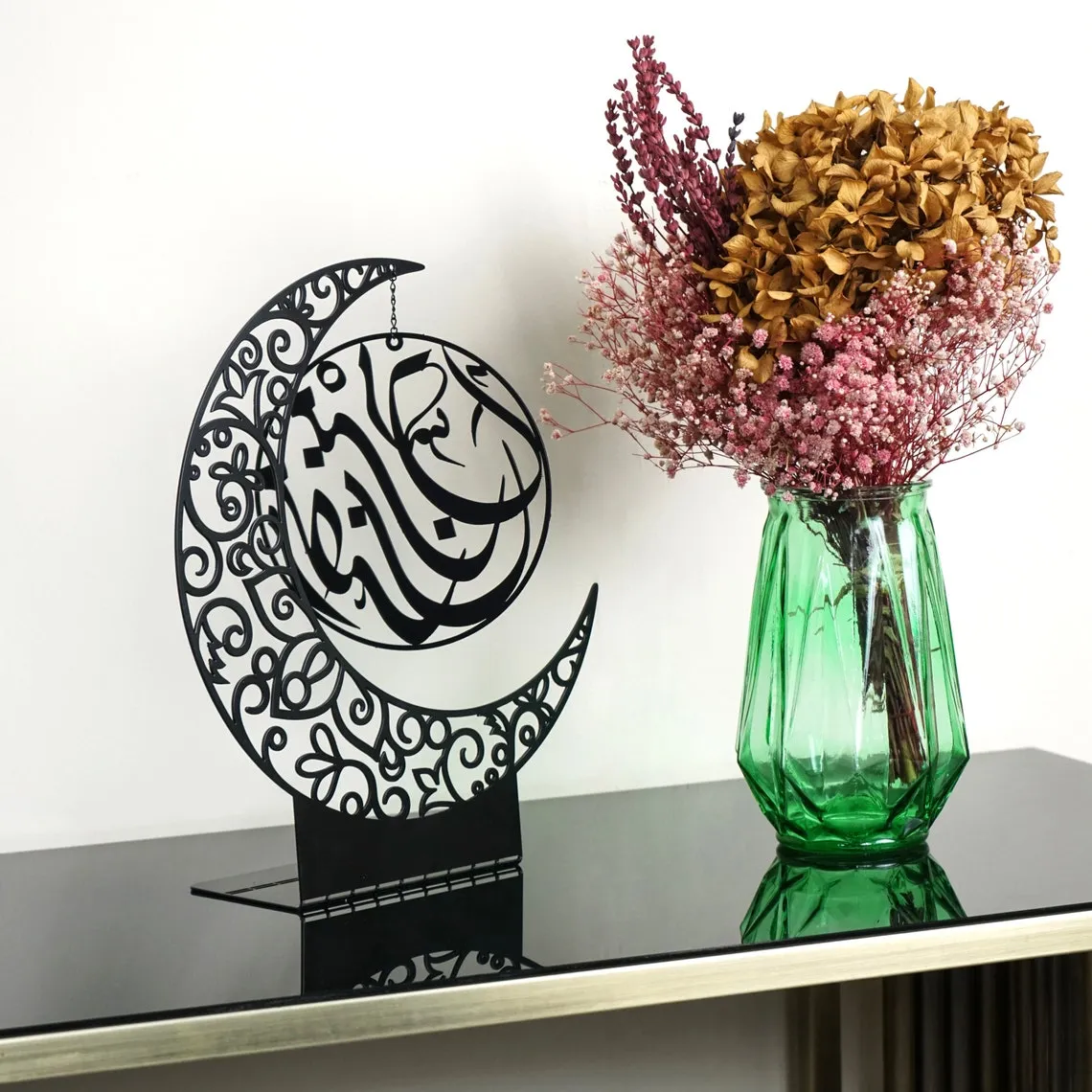 Moon Shape Metal Islamic Gift Table Decor