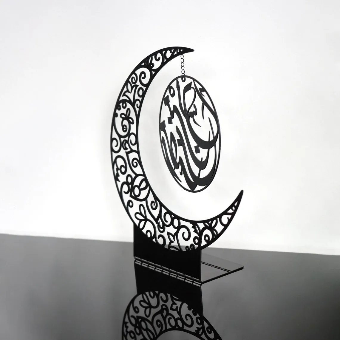 Moon Shape Metal Islamic Gift Table Decor