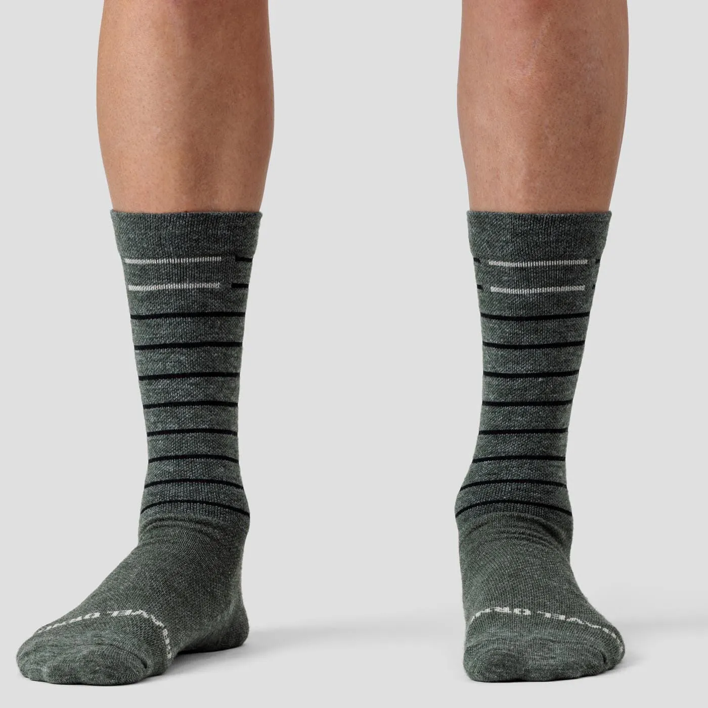 Olive Line Sock - Merino