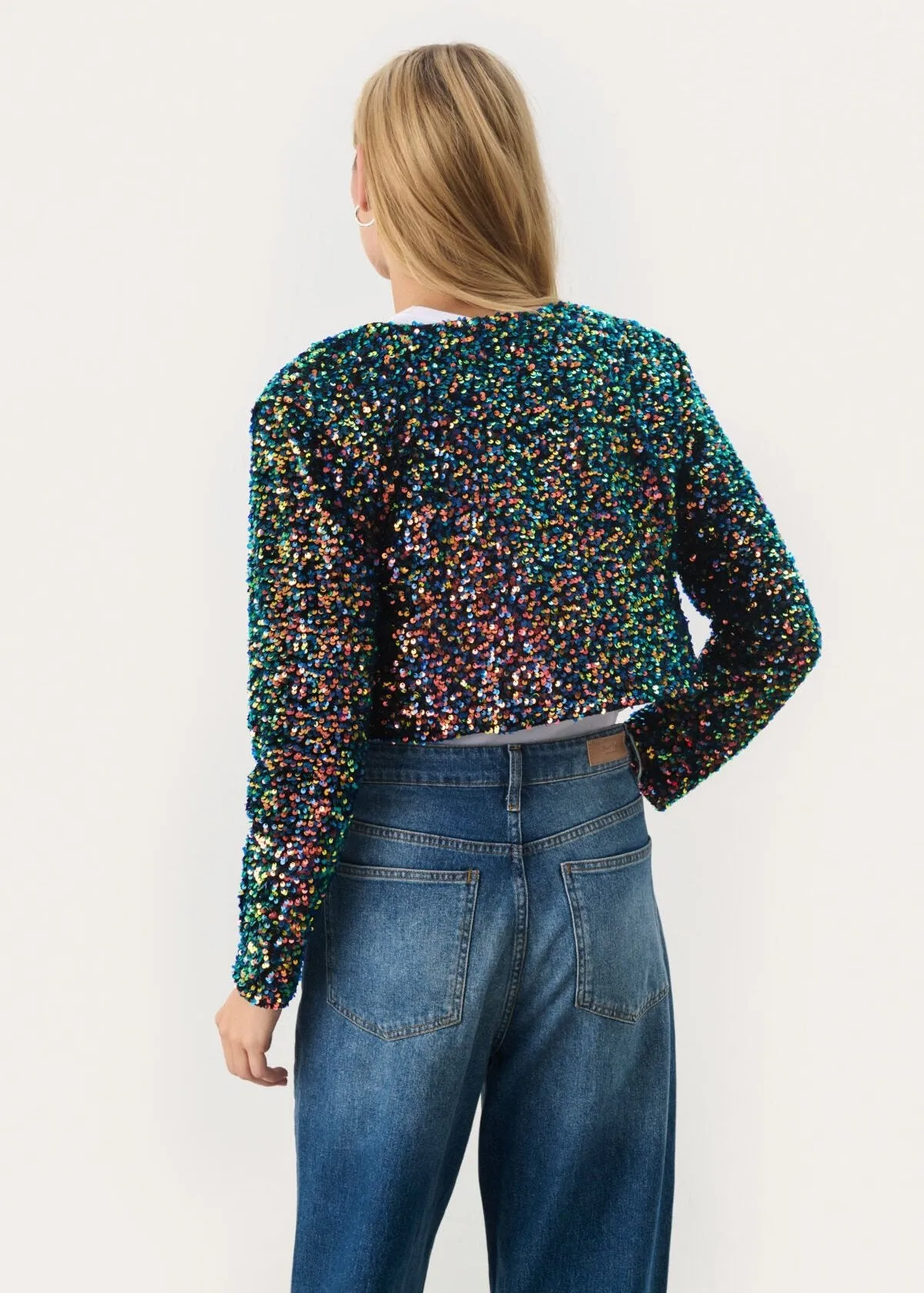 Sure! An optimized title for the Marta Sequin Bolero could be: 

Elegant Marta Sequin Bolero Jacket for Women - Sparkling Evening Wear Cover-Up

This title adds specific modifiers that enhance the product’s appeal and context.