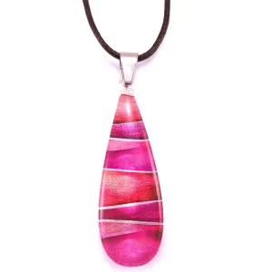 Pink Foiled Teardrop Pendant