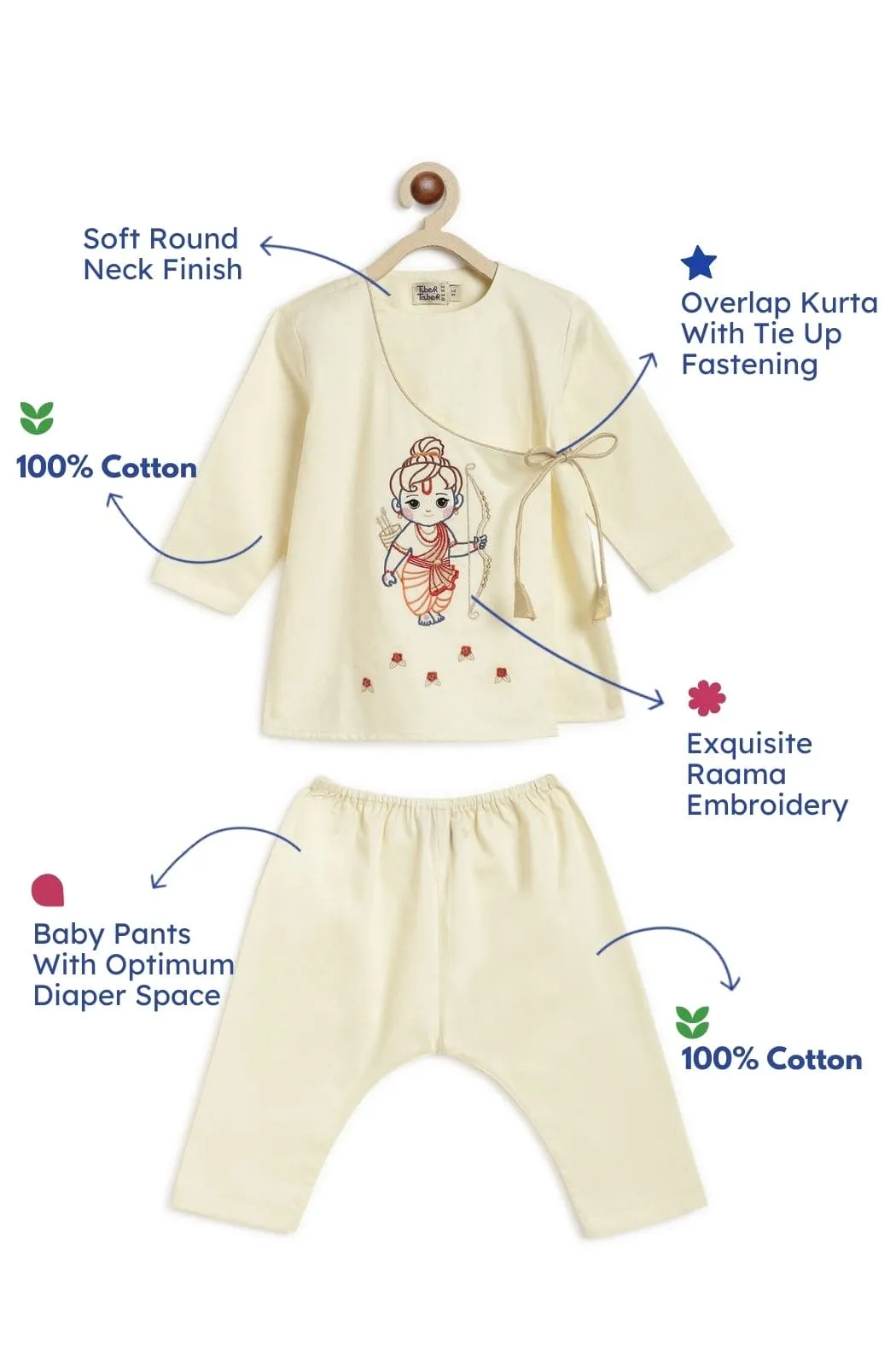 Pre-Order : Baby Boys Ram Lalla Kurta Pyjama Set