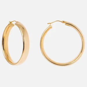 Solid Gold Large Hollow Hoops