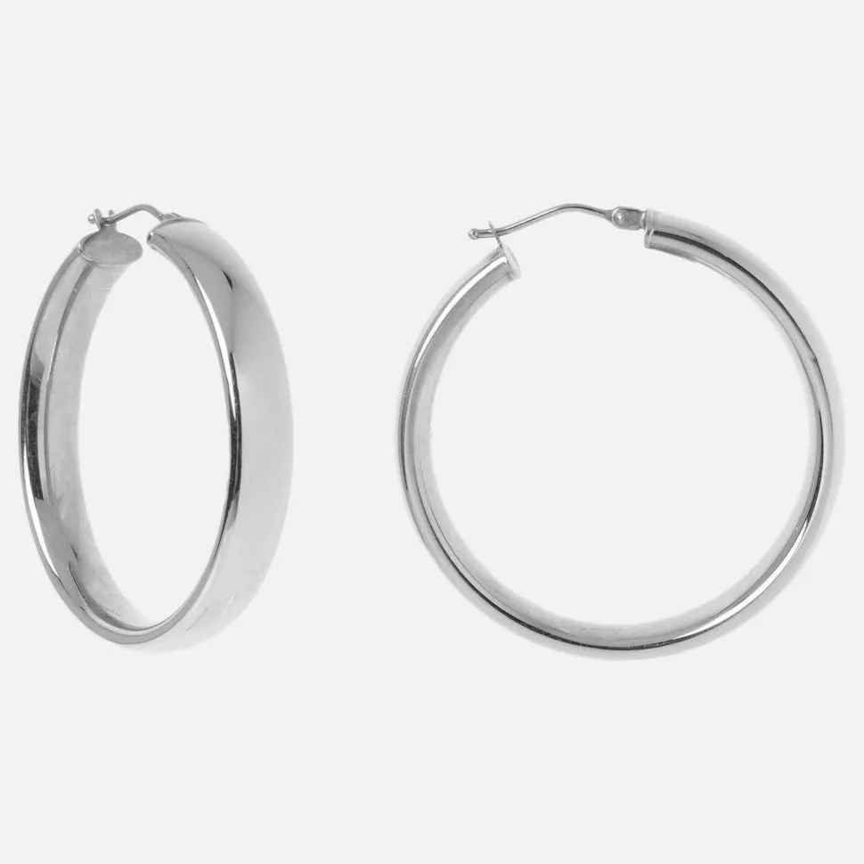 Solid Gold Large Hollow Hoops