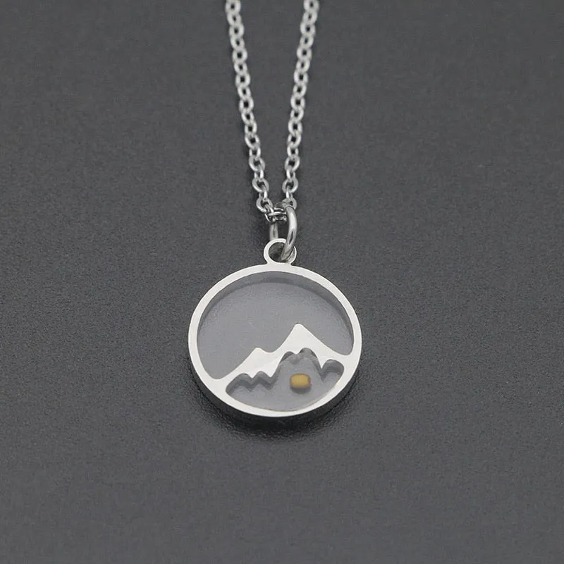 Stainless Steel Faith Can Move Mountains Necklace with Real Tiny Mustard Seed