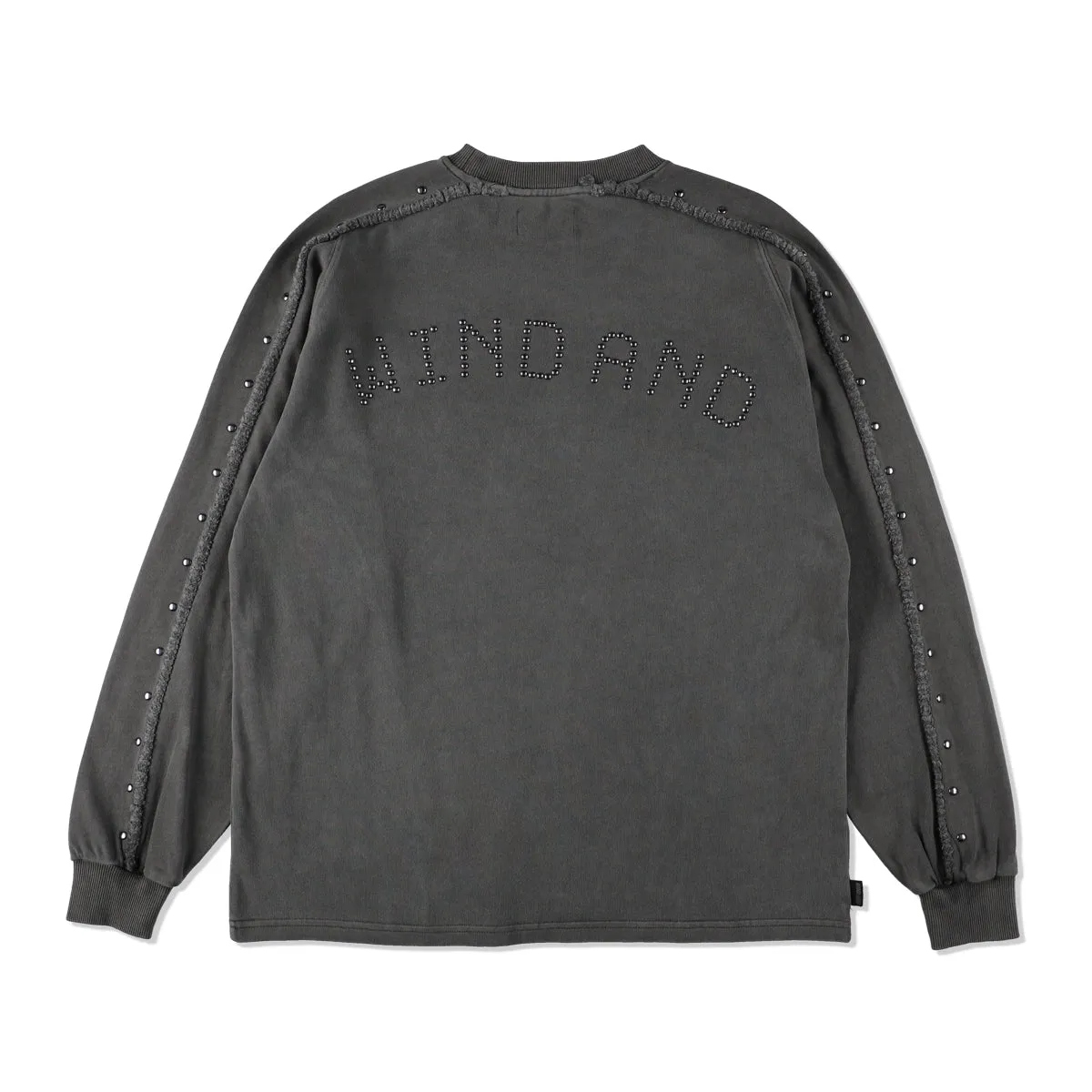 Sulfer Acid Studs C-off L/S Top / CHARCOAL