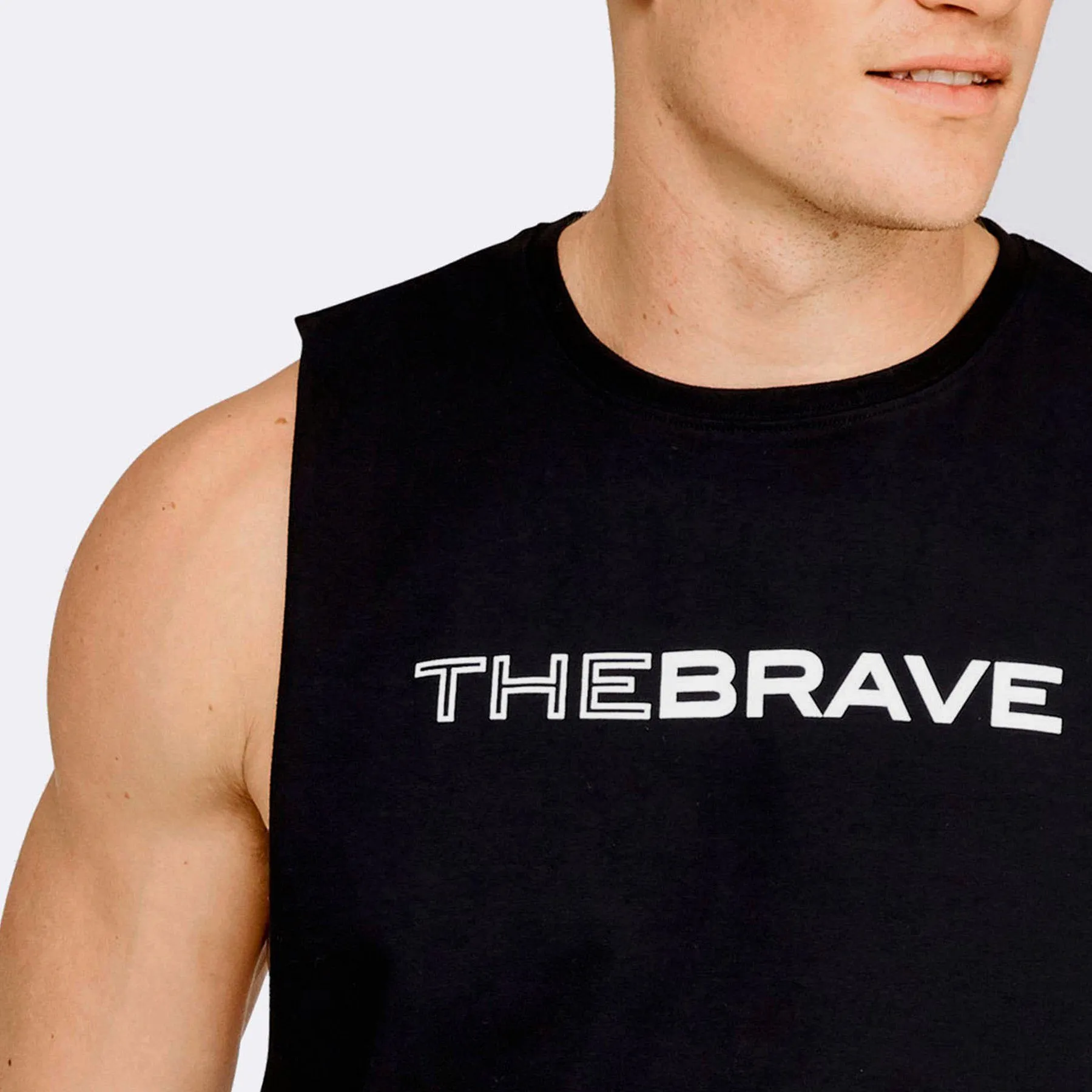 The Brave - Men's Waverider Muscle Tank - Black/White