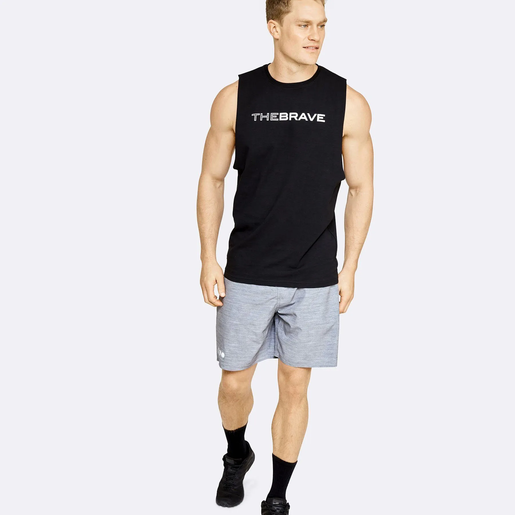 The Brave - Men's Waverider Muscle Tank - Black/White