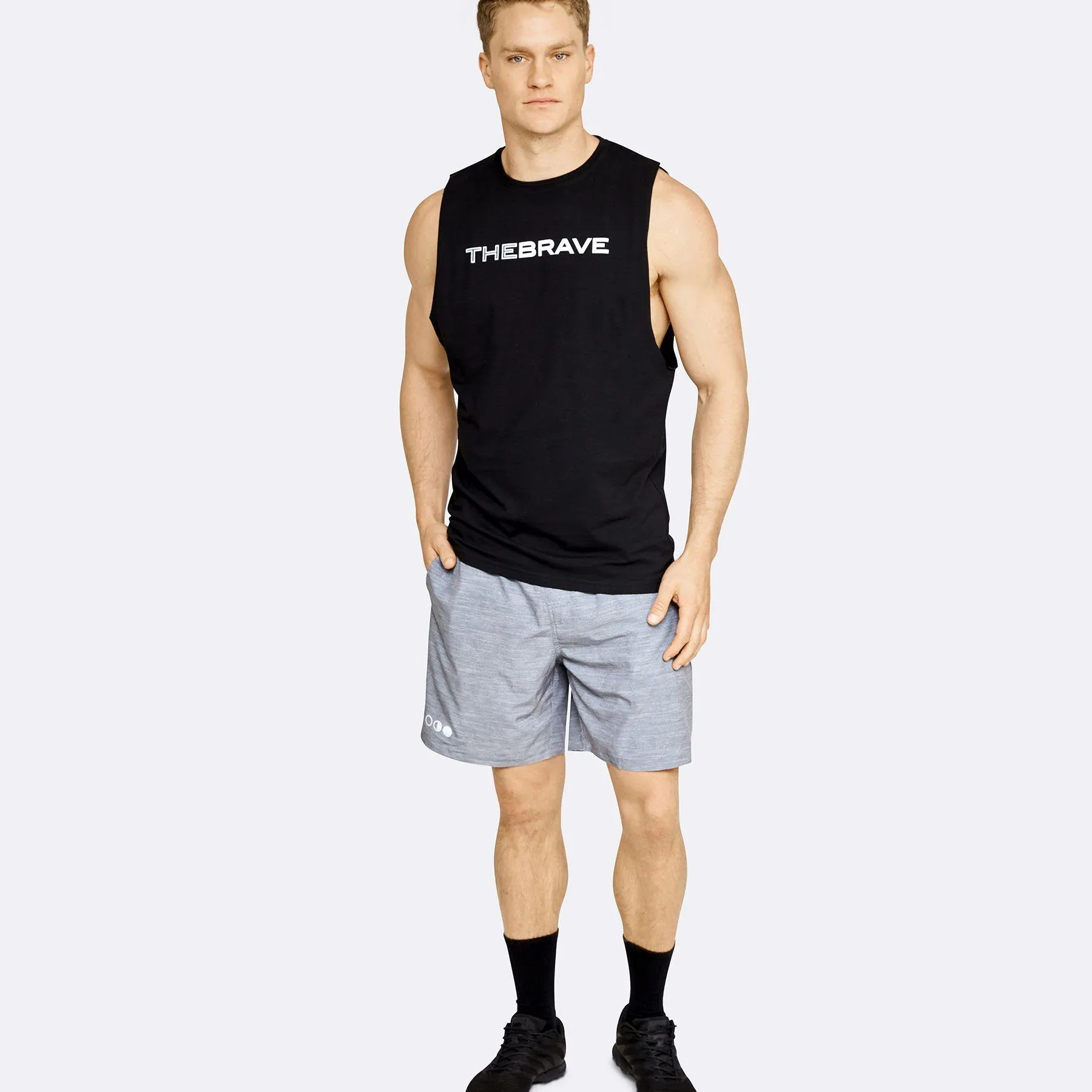 The Brave - Men's Waverider Muscle Tank - Black/White