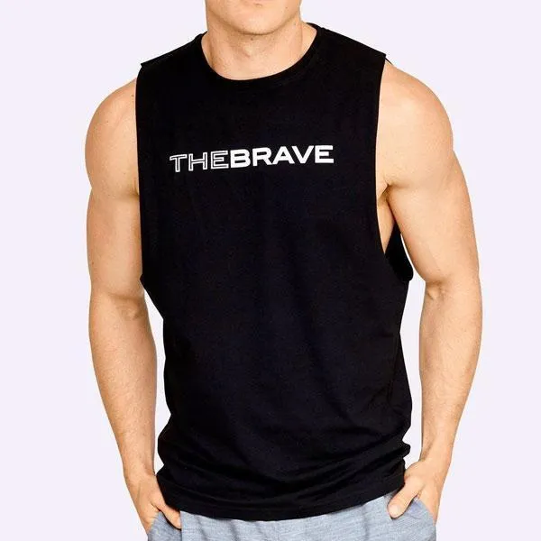 The Brave - Men's Waverider Muscle Tank - Black/White