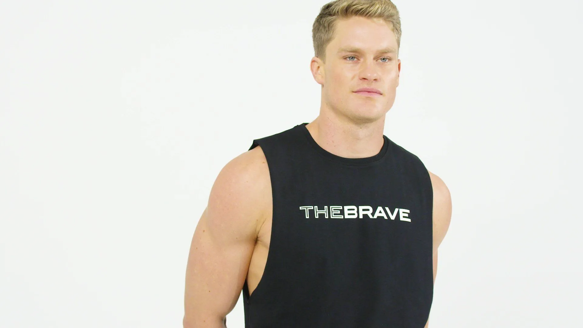 The Brave - Men's Waverider Muscle Tank - Black/White