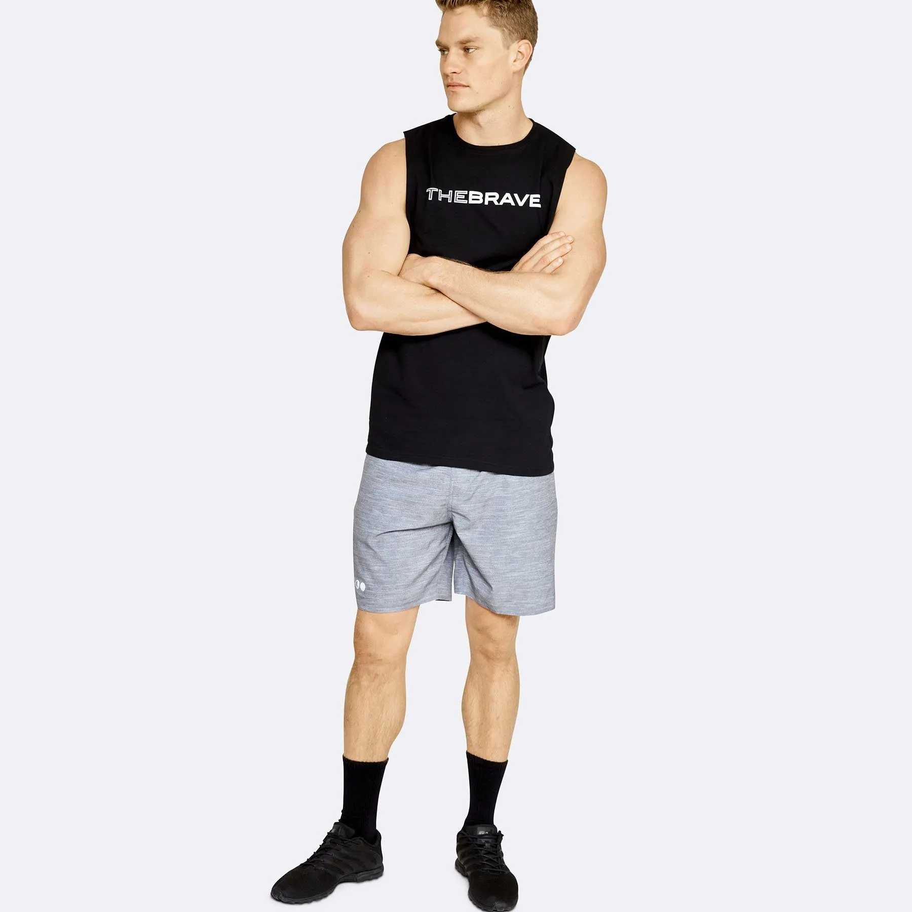 The Brave - Men's Waverider Muscle Tank - Black/White