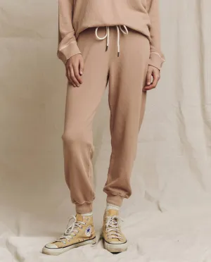 The Cropped Sweatpant. Solid -- Biscotti