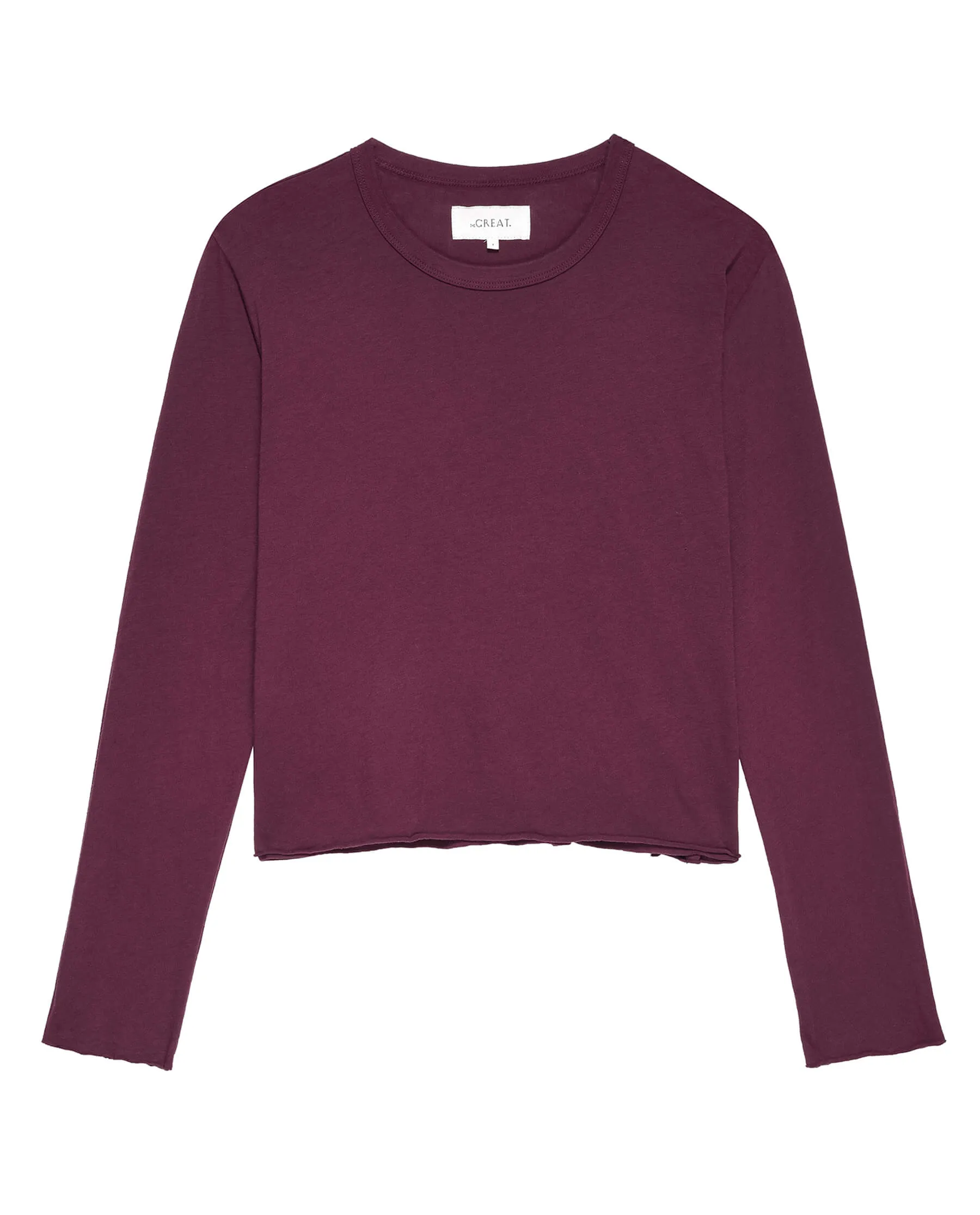 The Long Sleeve Crop Tee. Solid -- Mulled Wine