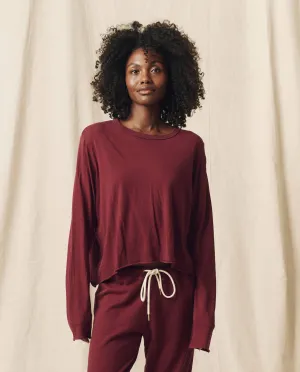 The Long Sleeve Crop Tee. Solid -- Mulled Wine