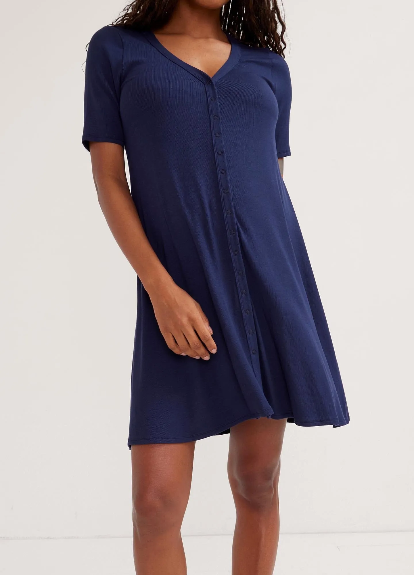 The Softest Rib Nursing Mini Dress