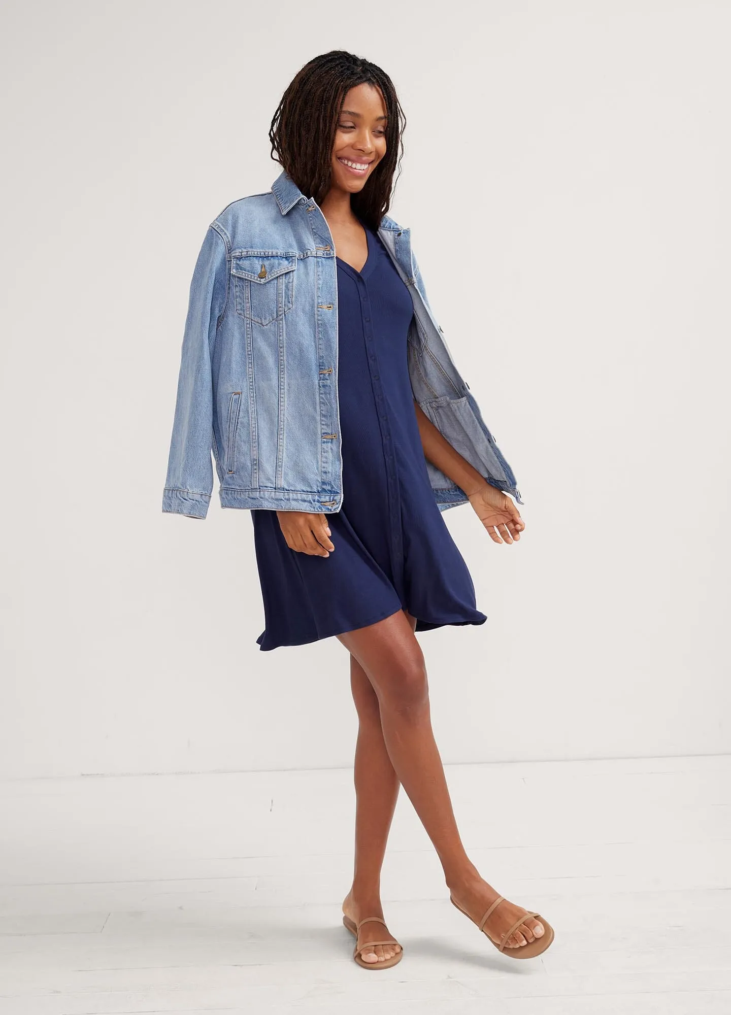 The Softest Rib Nursing Mini Dress