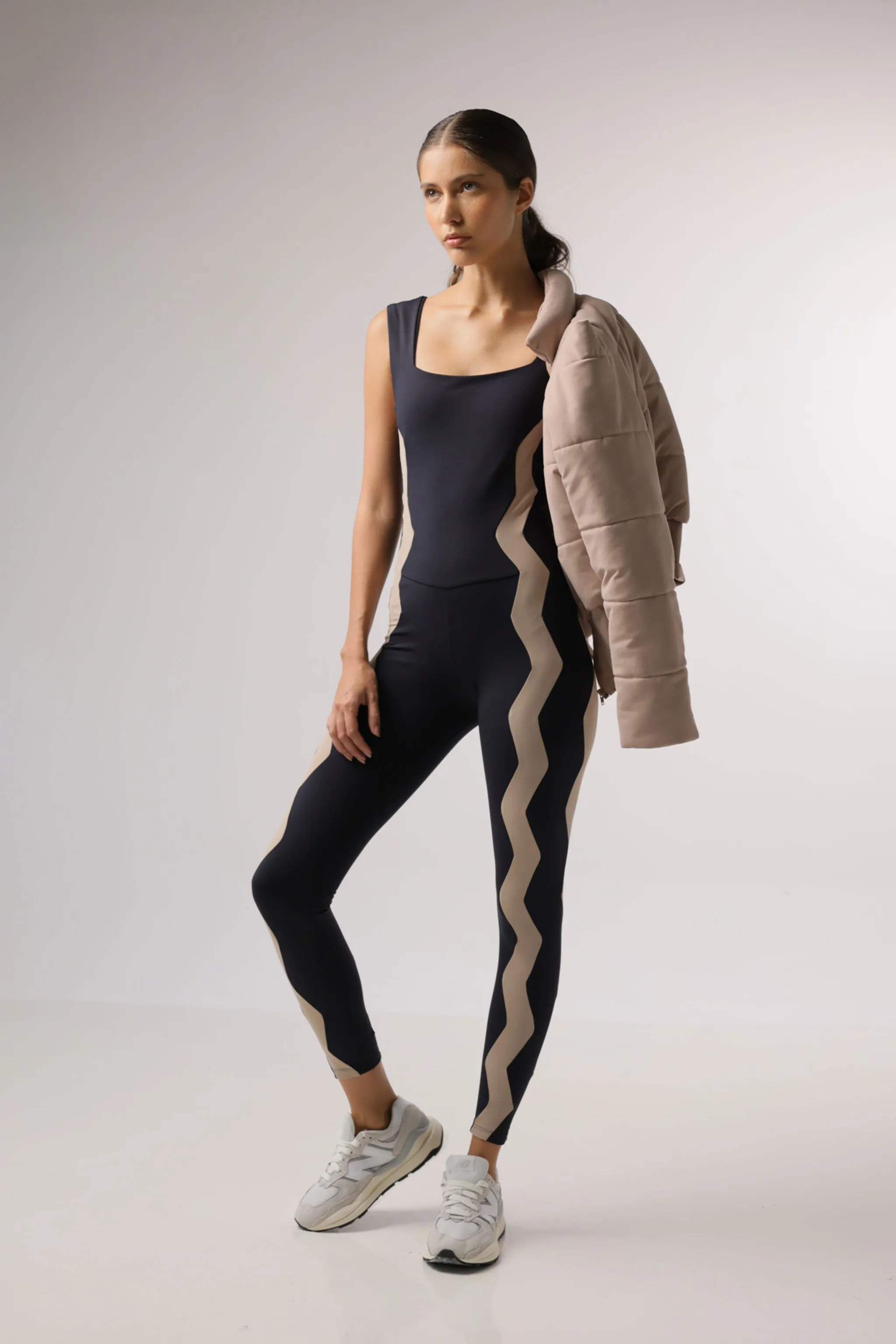 Zigzag Unitard Black / Shake